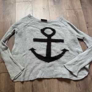 Wooden Ships Gray Anchor Sweater
